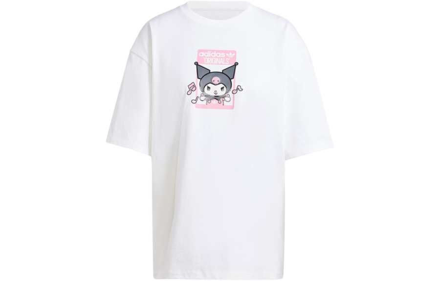 adidas originals X Hello Kitty Kuromi Graphic Oversized Tee White