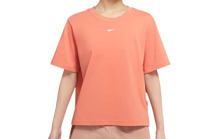 Nike Nike T Shirts Women's Pink Crew Neck Moderate Straight Fit
