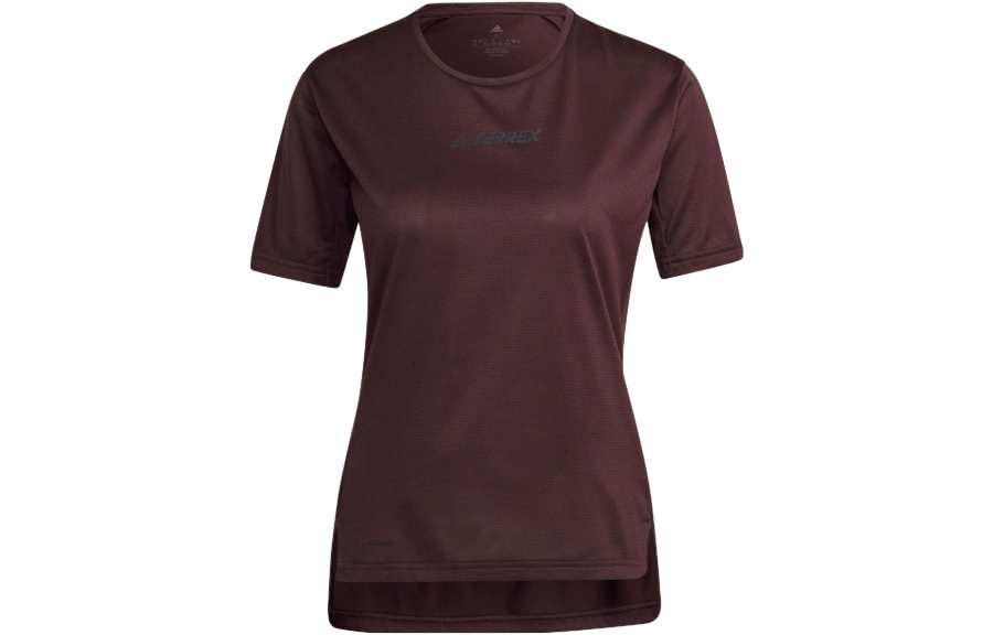 Adidas Adidas T Shirts Women's Burgundy Crew Neck Moderate Straight Fit