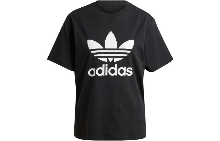 Adidas Originals TREFOIL TEE Drop Shoulder Sleeve T Shirt Women's Black