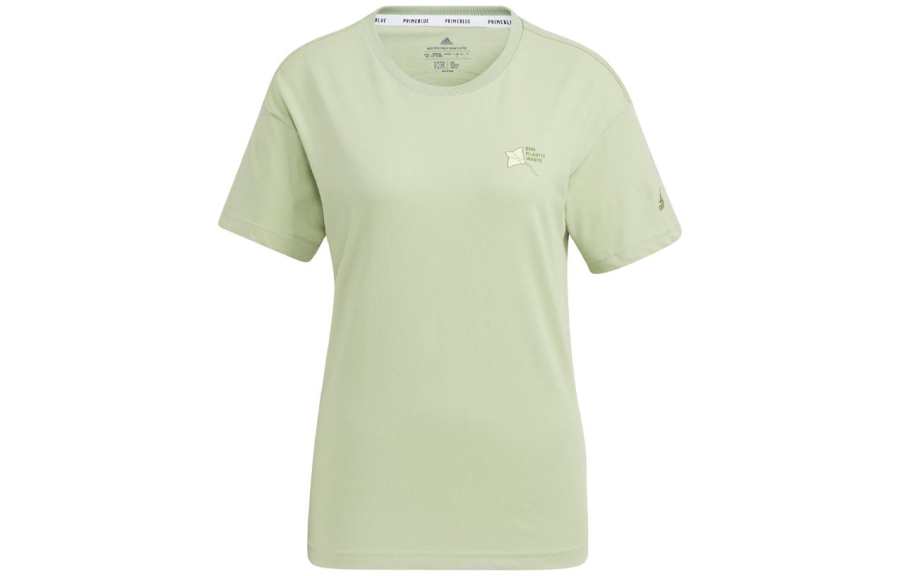 Adidas Adidas T Shirts Women's Green Crew Neck Moderate Straight Fit