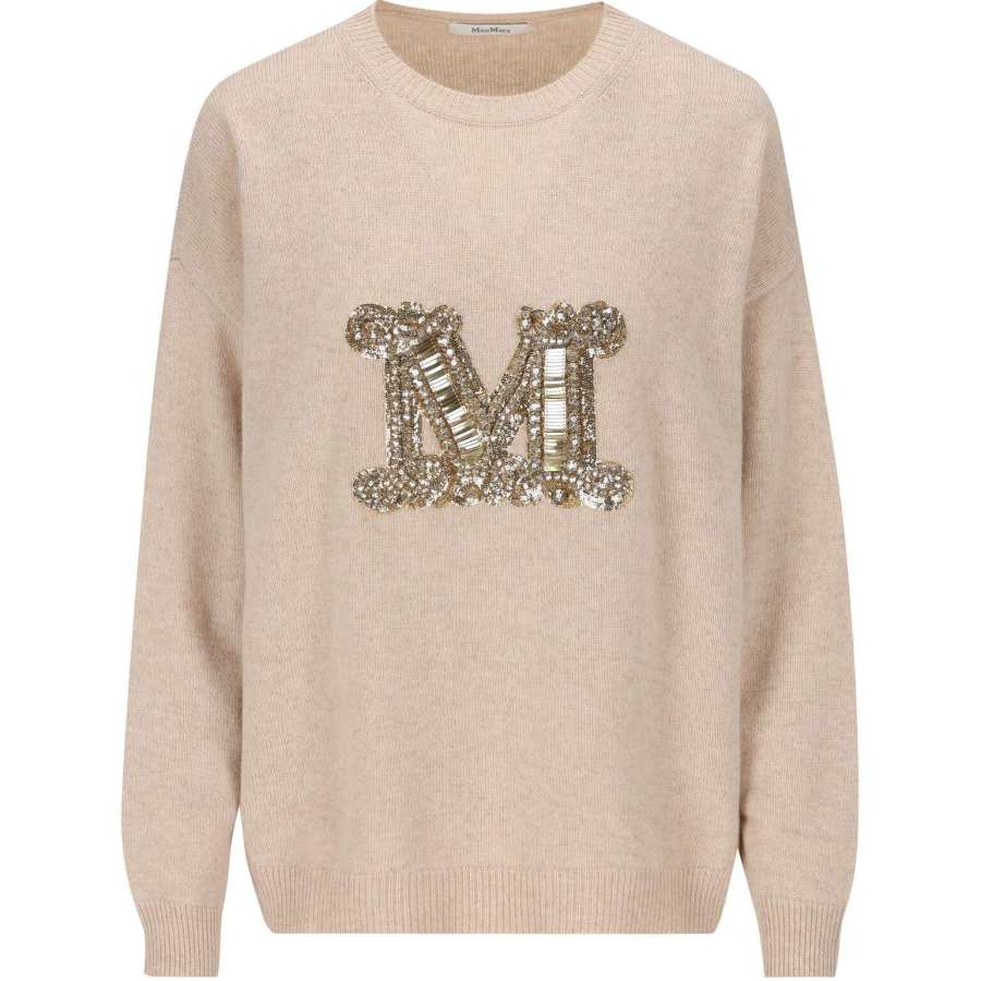 MaxMara MaxMara Logo Embellished Knitted Jumper