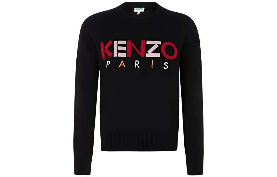 KENZO Letter Logo Sweaters Women's Black Crew Neck Moderate Other