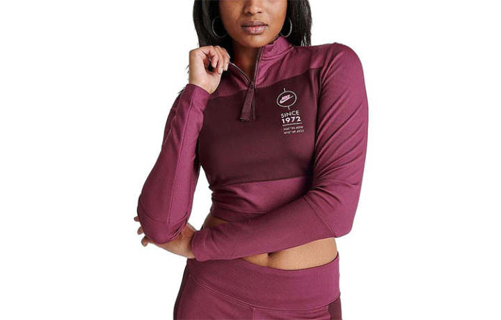 Nike Nike Crop Tops Women's Pink Stand Collar Moderate