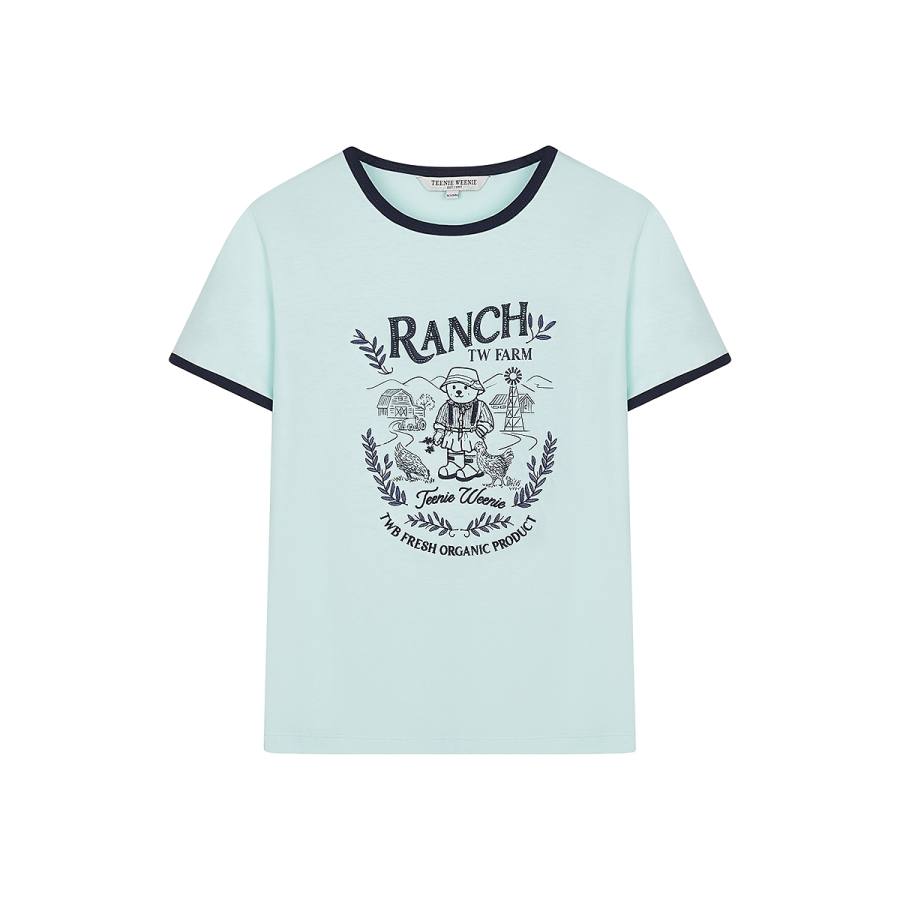 Teenie Weenie T Shirts Women's Crew Neck Moderate Straight Fit