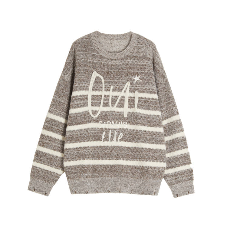 ELLE Sweaters Women's Coffee Crew Neck Thickened Other