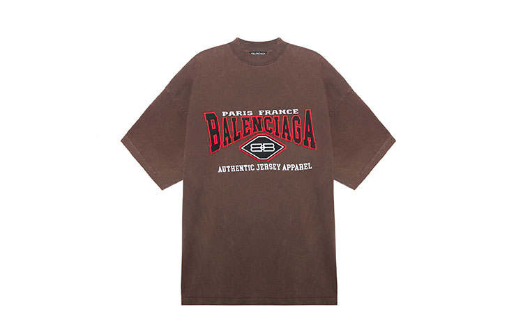 Balenciaga SS22 T Shirt Women's Brown Loose Fit