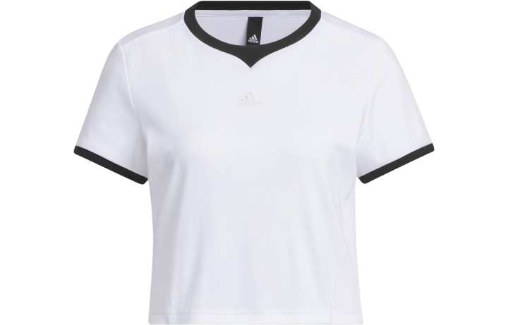 Adidas Adidas Crop Tops Women's White Crew Neck Moderate