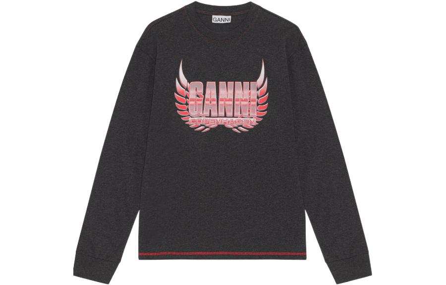 GANNI Long Sleeve T shirt 'Phantom'