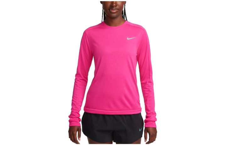 Nike Nike T Shirts Women's Rose Red Crew Neck Moderate Straight Fit