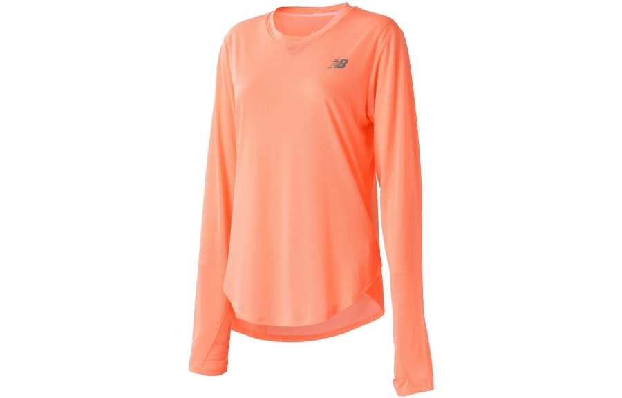 New Balance New Balance T Shirts Women's Orange Crew Neck Moderate Straight Fit