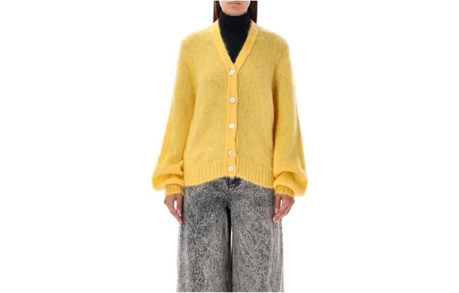 MARNI Sweaters Women's Yellow V Neck Moderate Other