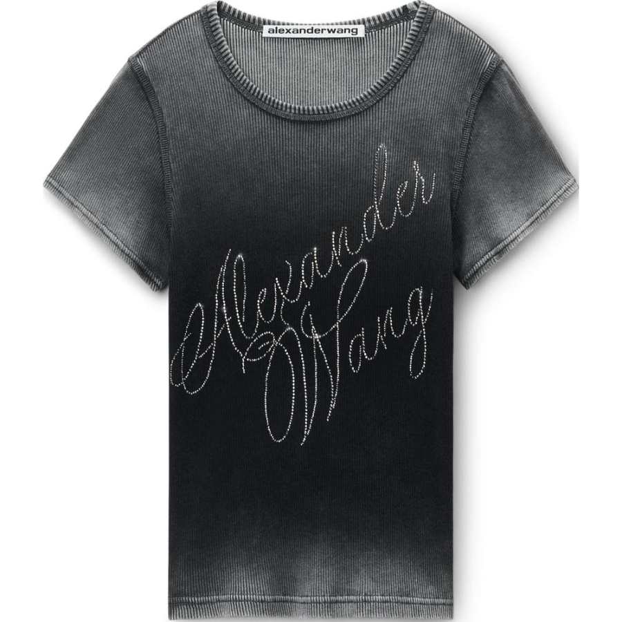 Alexander Wang Alexander Wang Hotfix Cursive-logo cotton T-shirt