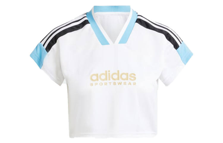 Adidas Adidas Crop Tops Women's White V Neck Moderate