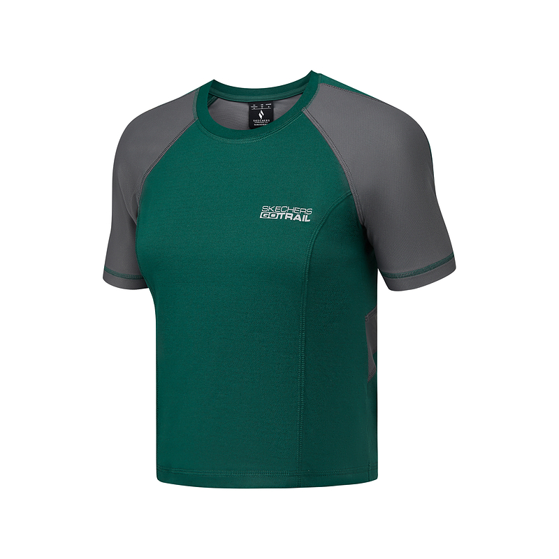 Skechers T Shirt Women's Yellow Pine Green 02A2