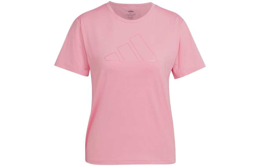 Adidas Adidas T Shirts Women's Pink Crew Neck Moderate Straight Fit