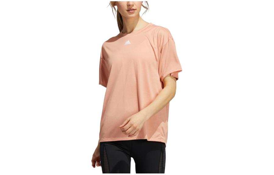 Adidas Adidas T Shirts Women's Pink Crew Neck Moderate Straight Fit