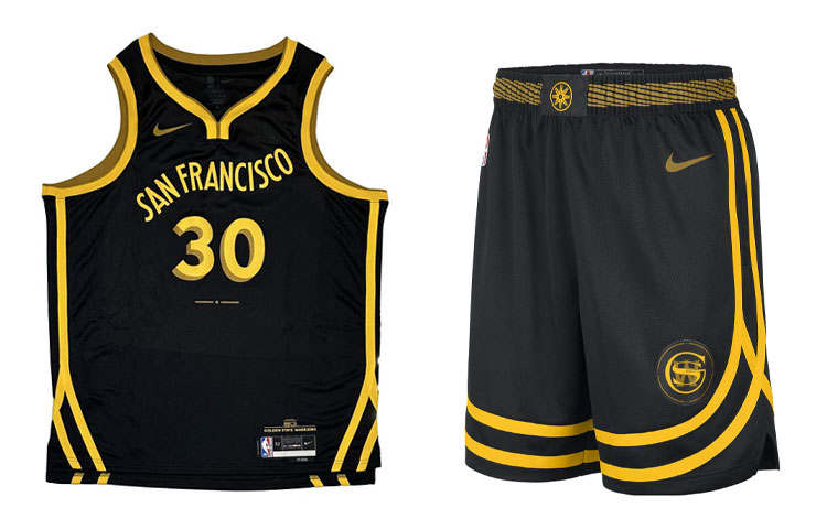 Nike Nike NBA Basketball Suit SW Fan Edition 23 24 Season, Golden State Warriors, Curry Size 30 Men's Black