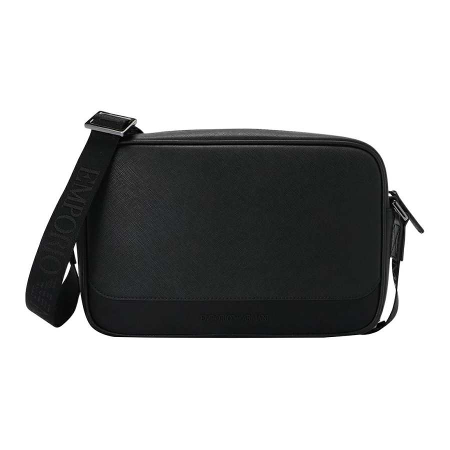EMPORIO ARMANI Leather Crossbody Bags Regular Men's Black