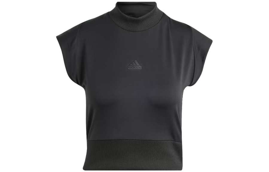Adidas Adidas Z.N.E Crop Tops Women's Black Crew Neck Moderate