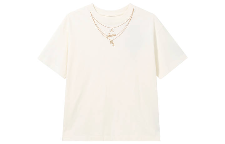 Jordan Jordan T Shirts Women's Beige Crew Neck Moderate Straight Fit
