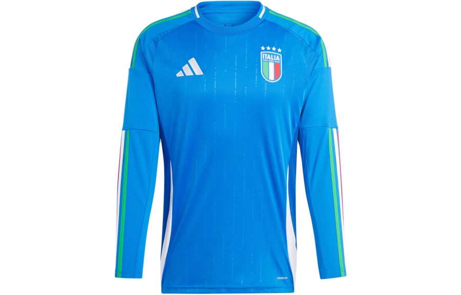 Adidas Adidas Italy National Team ITALY 24 LONG SLEEVE HOME JERSEY Soccer Jersey Men's Blue