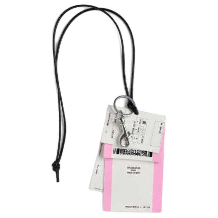 Balenciaga Polyurethane Bag Accessory Unisex White & Black & Pink
