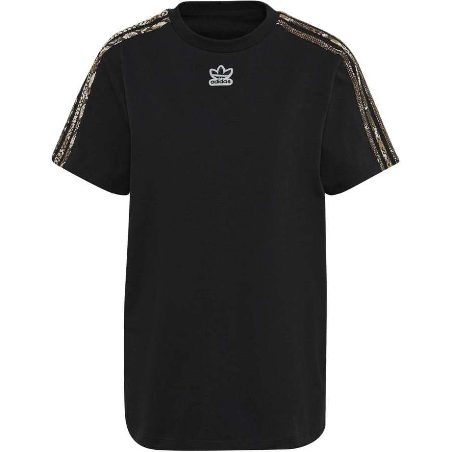 Adidas Originals T Shirts Women's Black Crew Neck Moderate Straight Fit