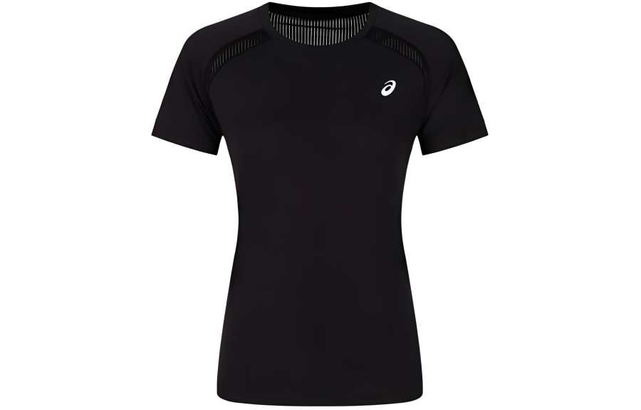 ASICS T Shirts Women's Black Crew Neck Moderate Other