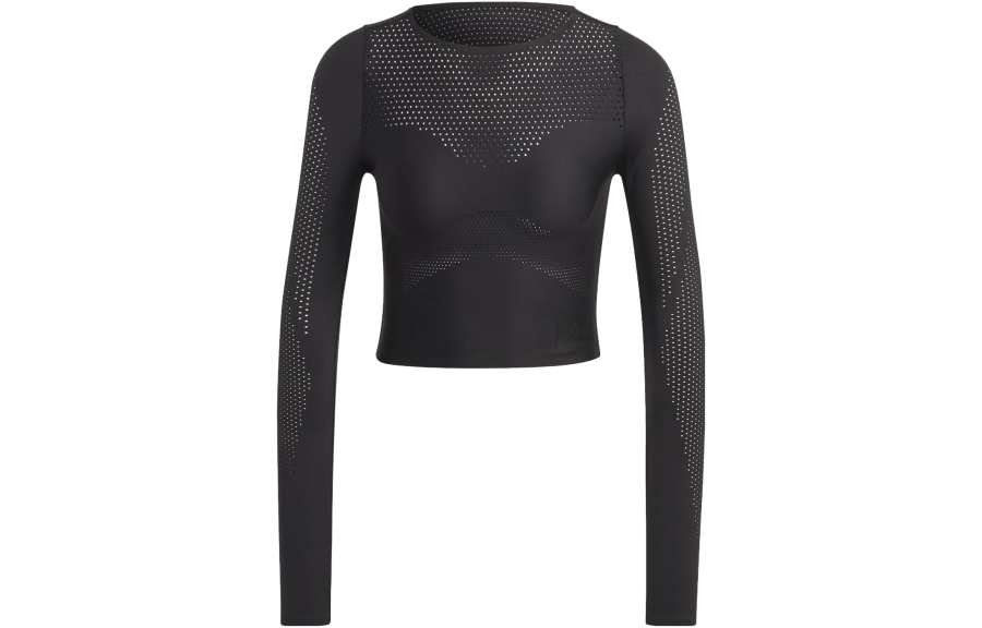 Adidas Adidas Best Of Adidas Cropped Long Sleeve Top T Shirt Women's Black