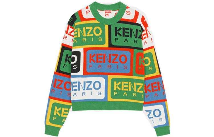 KENZO 【Previous Season】logo-intarsia crew-neck jumper