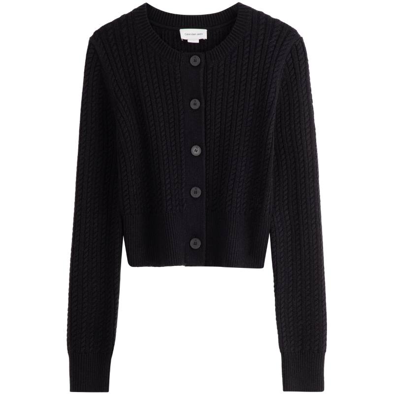 Calvin Klein Sweaters Women's Crew Neck Moderate Cardigan