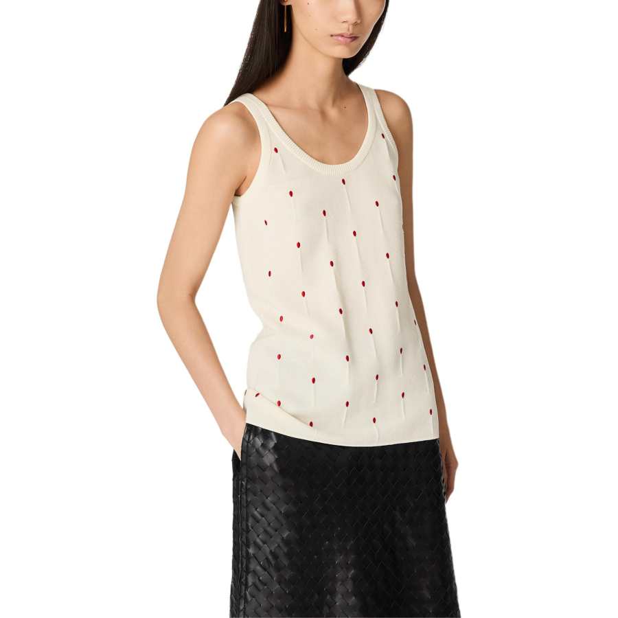 Bottega Veneta SS25 Tank Top Women's Patent Leather Chalk