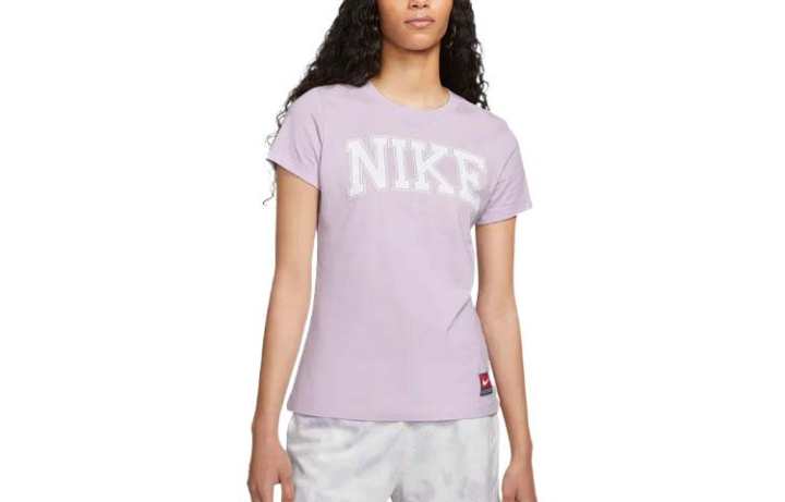 Nike Nike T Shirts Women's Pink Crew Neck Moderate Straight Fit