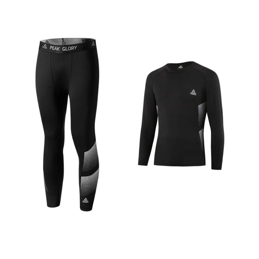 PEAK Fitness Sets Men's Crew Neck Thickened And Fleece Lined