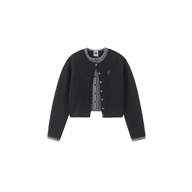 F426 Sweaters Women's Crew Neck Moderate Mock Two Piece