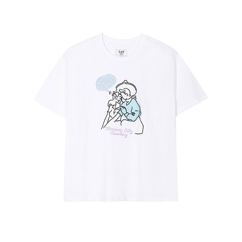Lee Lee T Shirts Women's White Crew Neck Moderate