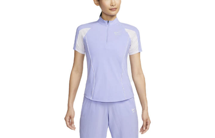 Nike Nike T Shirts Women's Light Purple Stand Collar Moderate Straight Fit