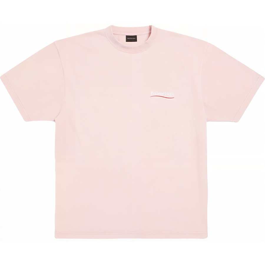 Balenciaga Logo Embroidered Crewneck T Shirt