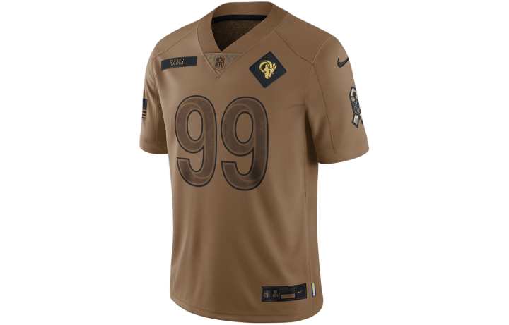 Nike Nike Dri FIT NFL Limited Jersey Rugby Jersey Aaron Donald Los Angeles Rams Men's Brown