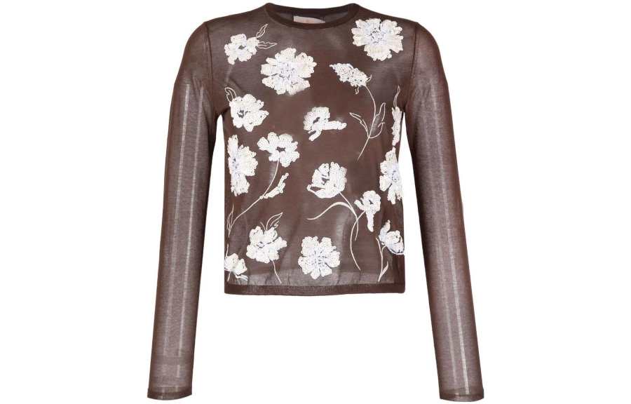 TORY BURCH TORY BURCH Floral Embroidered Knit Top