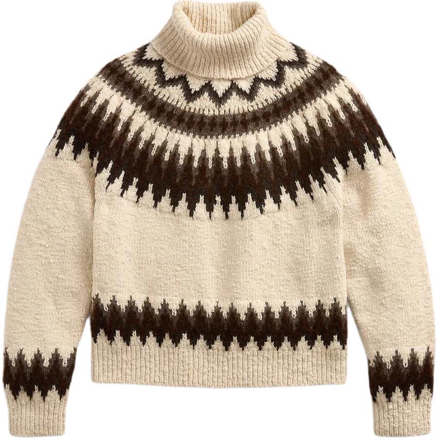 Polo Ralph Lauren Sweater Slightly Loose Fit Women's Brown & Beige