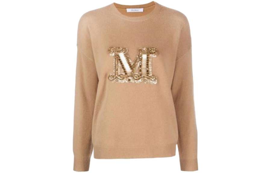 MaxMara MaxMara Sweaters Women's Camel Crew Neck Moderate Other