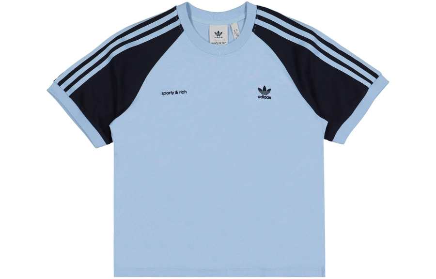 Adidas Originals X Sporty & Rich Ringer Tee Baby Blue/Navy