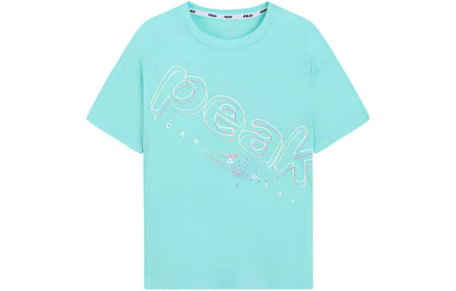 PEAK Crew Neck Fitted Straight Fit Short Sleeved T Shirt Women's Green