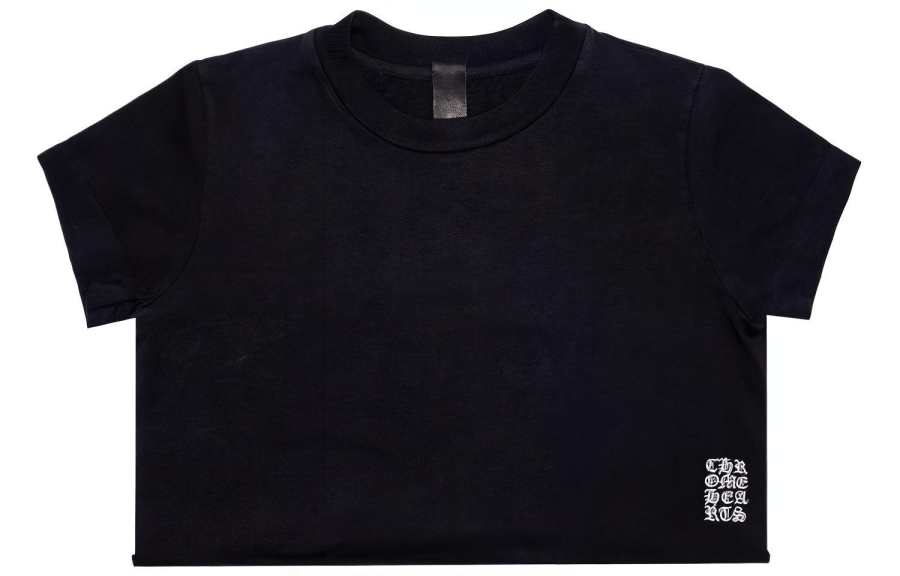 Chrome Hearts Crop Tops Women's Black Crew Neck Moderate