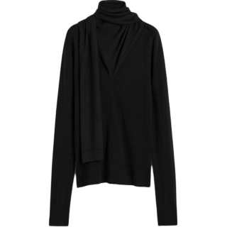 Toteme draped-scarf fine knit top