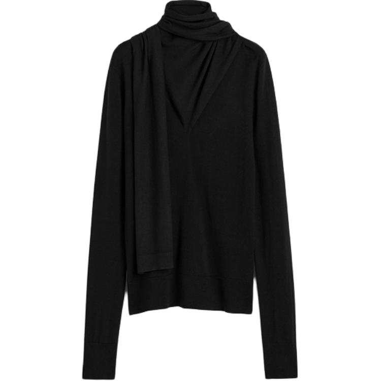 Toteme draped-scarf fine knit top