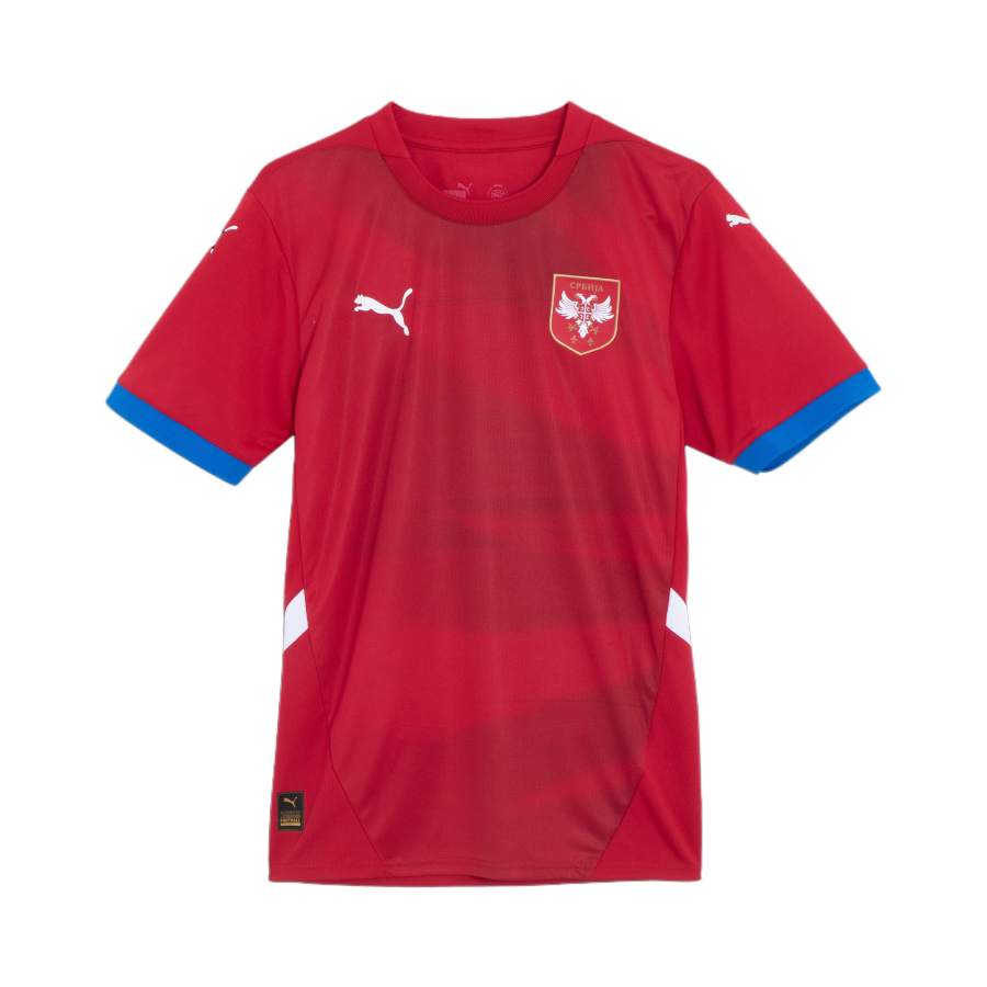 PUMA Serbia National Team Soccer Jersey Fan Edition Men's Dark Red Dark Blue