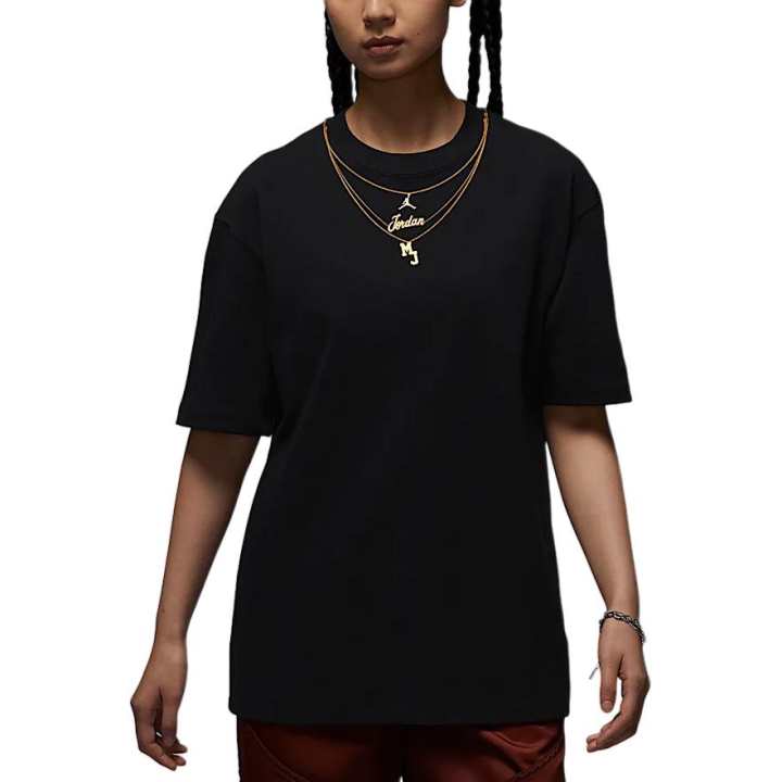 Jordan Jordan T Shirts Women's Black Crew Neck Moderate
